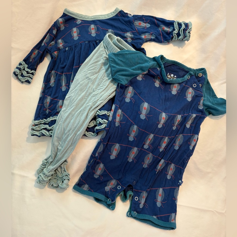 2 Outfit Bundle - Kickee Pants Lantern Print Sibling Set